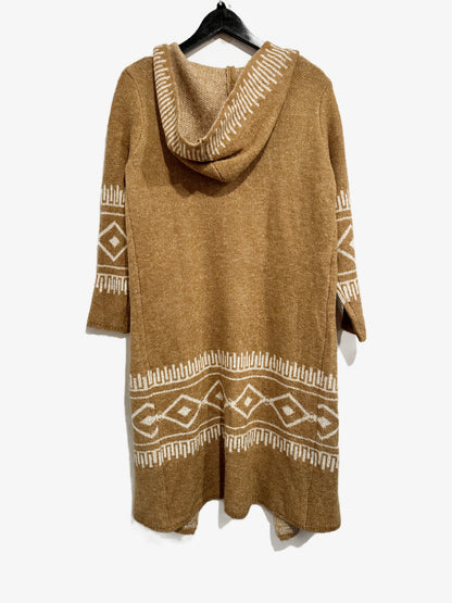 Joseph A NWT Aztec Print Brown and White Hooded Cardigan - Small