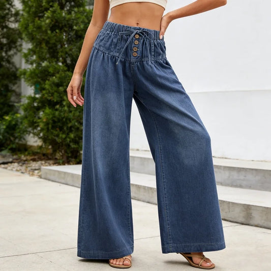 Pleated Wide Leg Pants - Medium