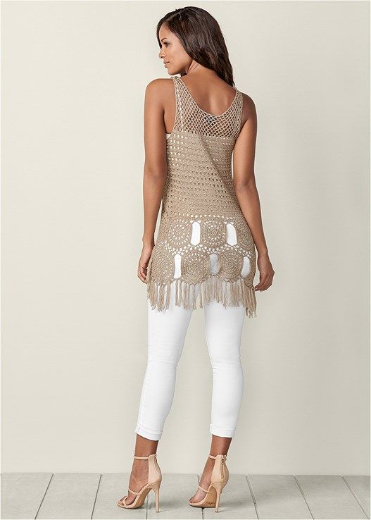Venus Crochet Fringe Tank - Small