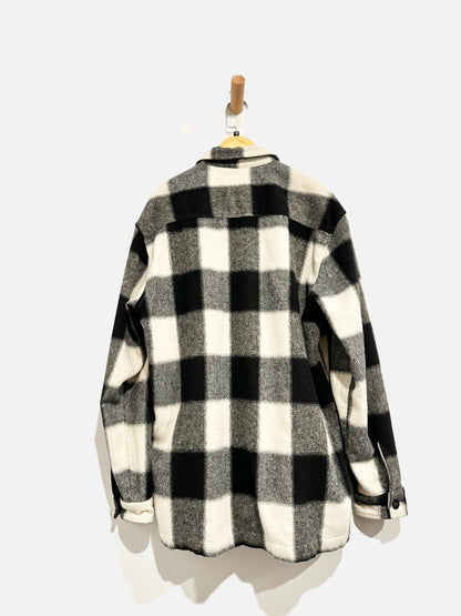 Zara Black and White Buffalo Plaid Shacket - Large