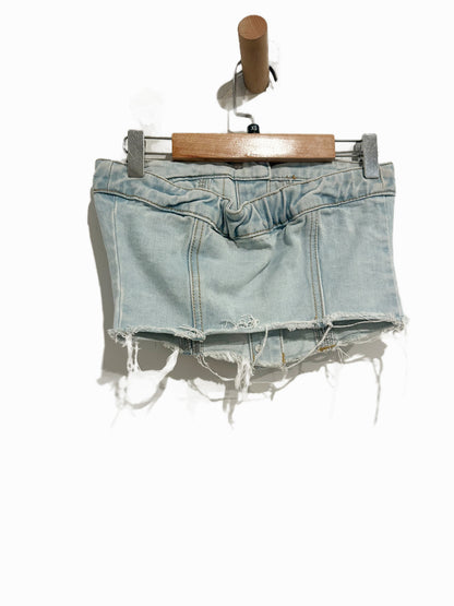 Pretty Little Thing Denim Crop Top - 0