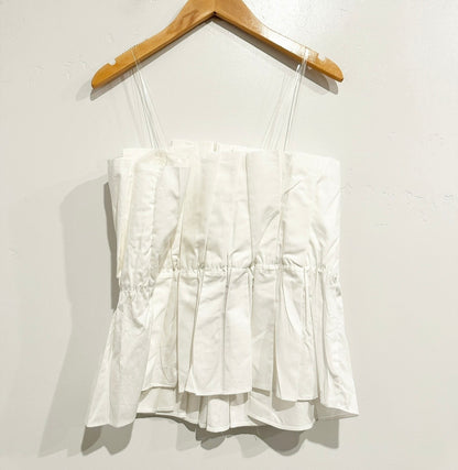 Do+Be White Pleated Strapless Top - Medium