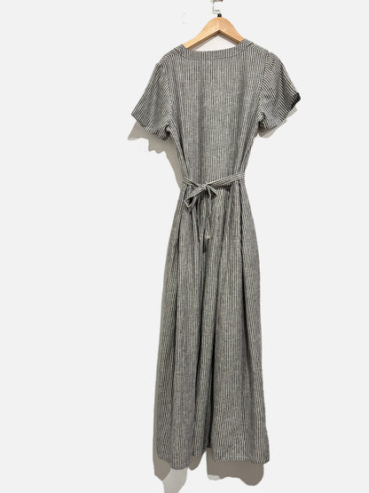 Liz Alig Linen Stripe Dress - Small