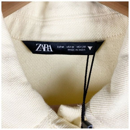 Zara Overshirt Jacket w/ Embroidered Patches Size Medium