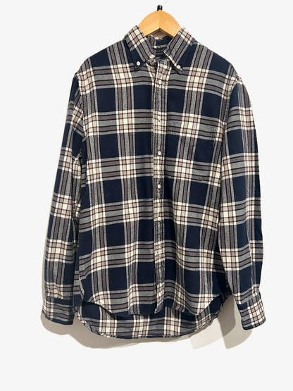 Gitman Bros Archive Flannel Check in Navy - Small