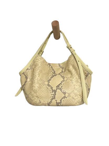 Kate Spade Deco Snake Embossed Small Tulip Tote Bag in Pale Citron