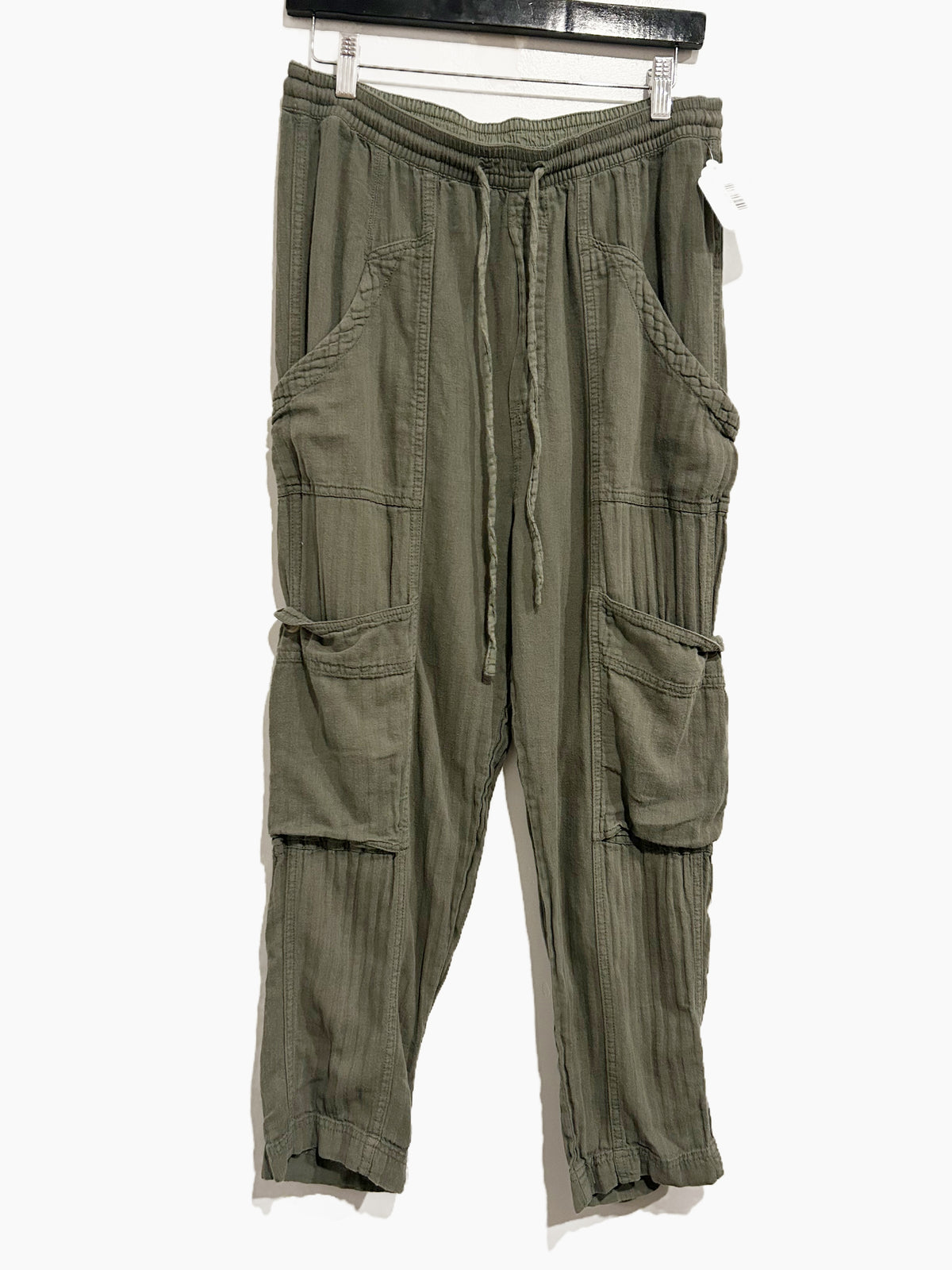 Free People Feelin’ Good Utility Pull-On Pants in Green - Medium