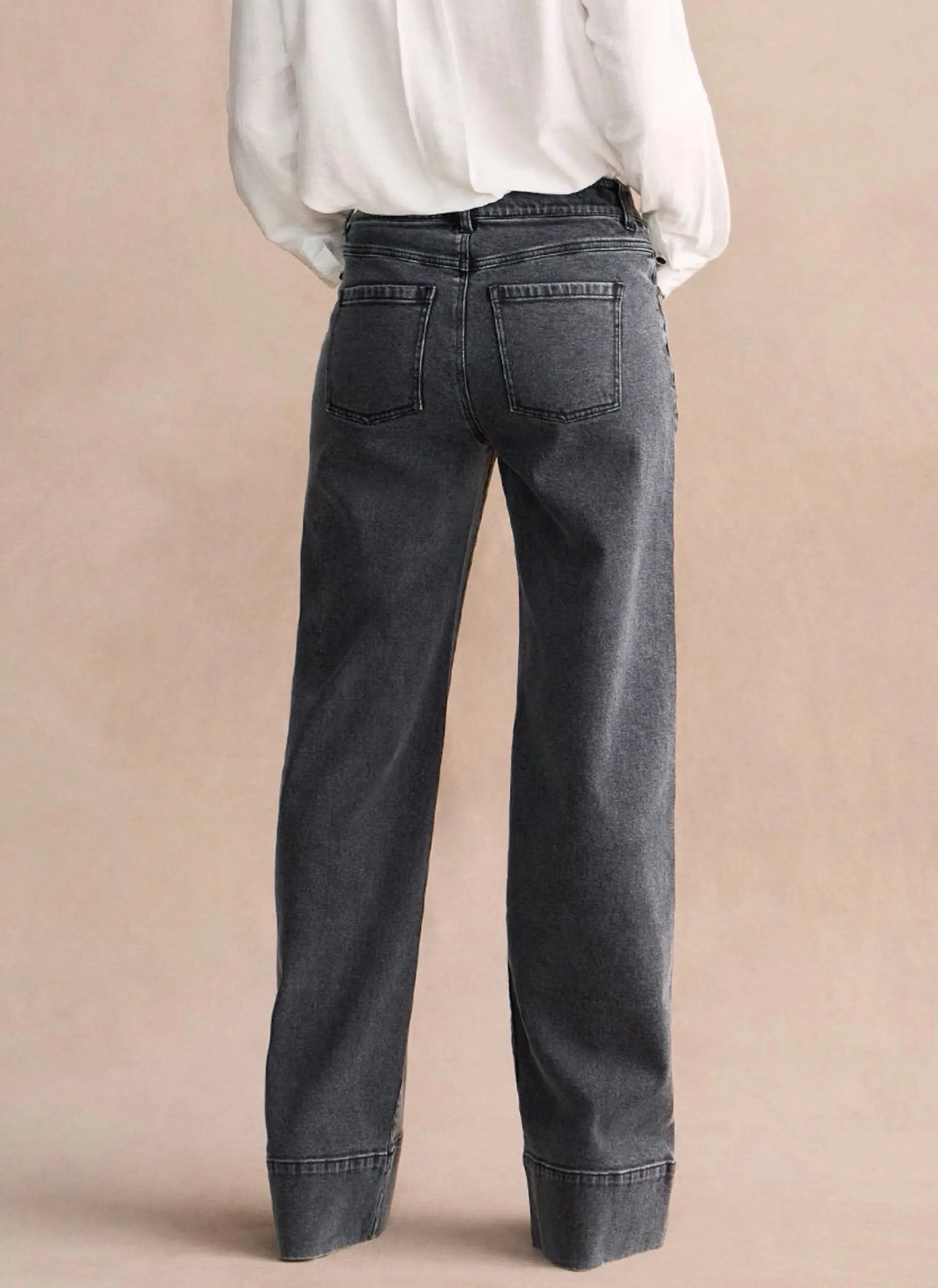 Cabi Lennox Faded Black Wide Leg Jean - 4