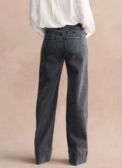 Cabi Lennox Faded Black Wide Leg Jean - 4