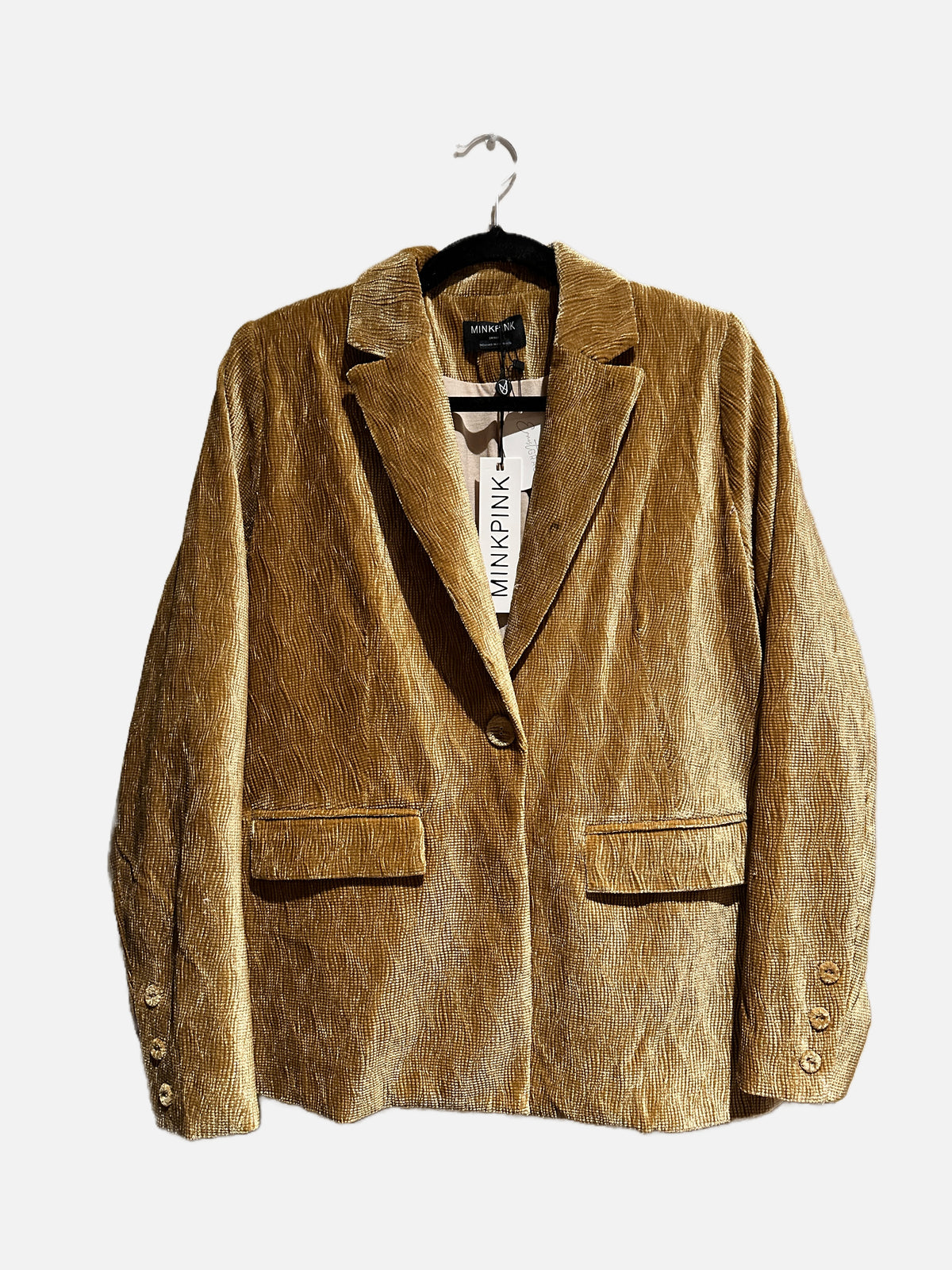 MinkPink NWT Arianna Jacket in Gold - Small