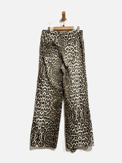 Papermoon Leopard Print Wide Leg Pants - Medium