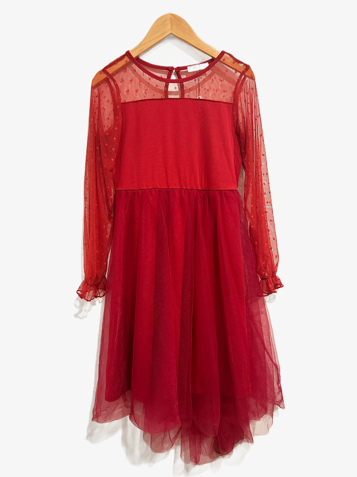 Arshiner Red LS Mesh Dress - 12