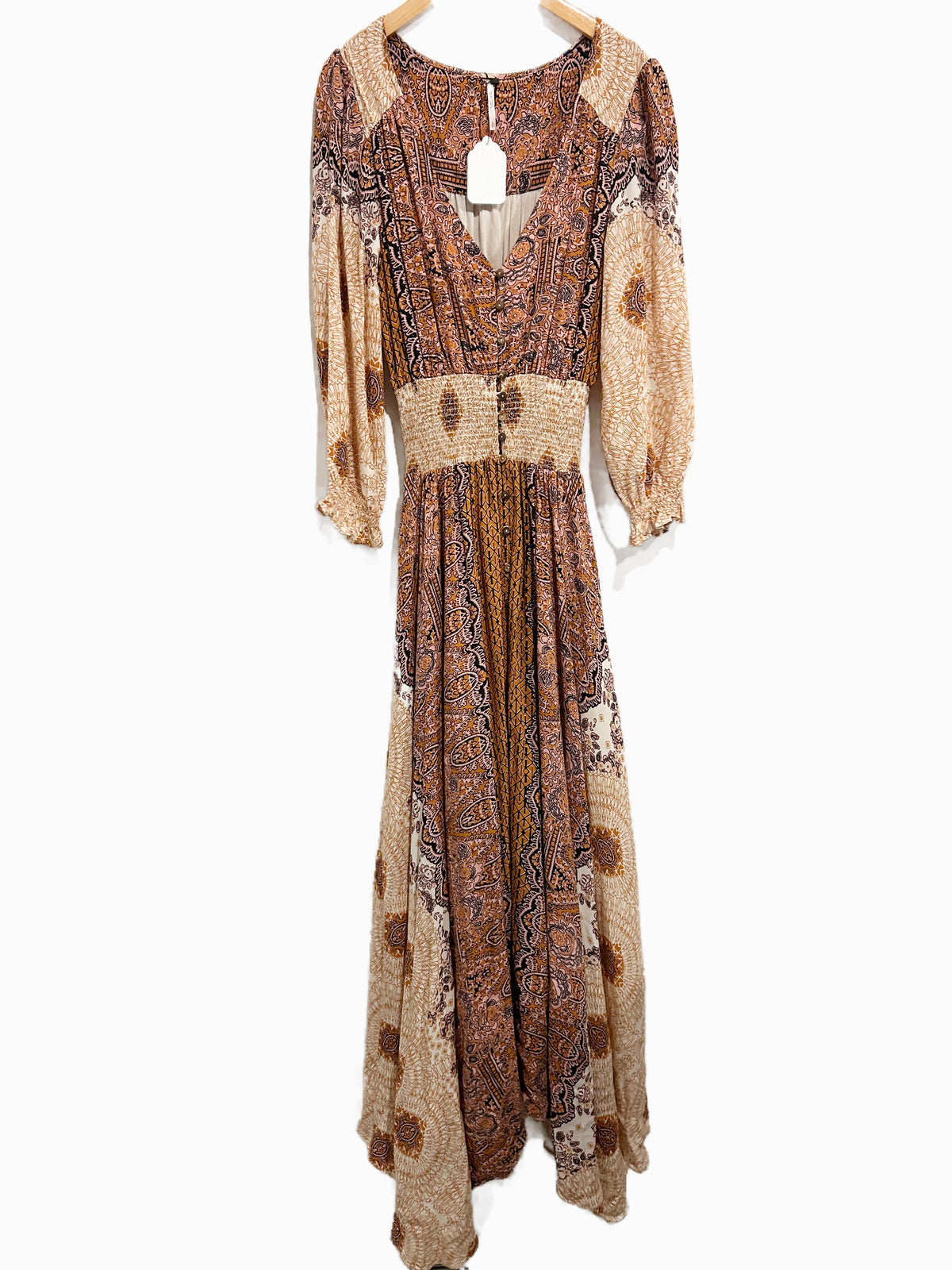 Free People Mexicali Rose Maxi Dress in Ivory - Small