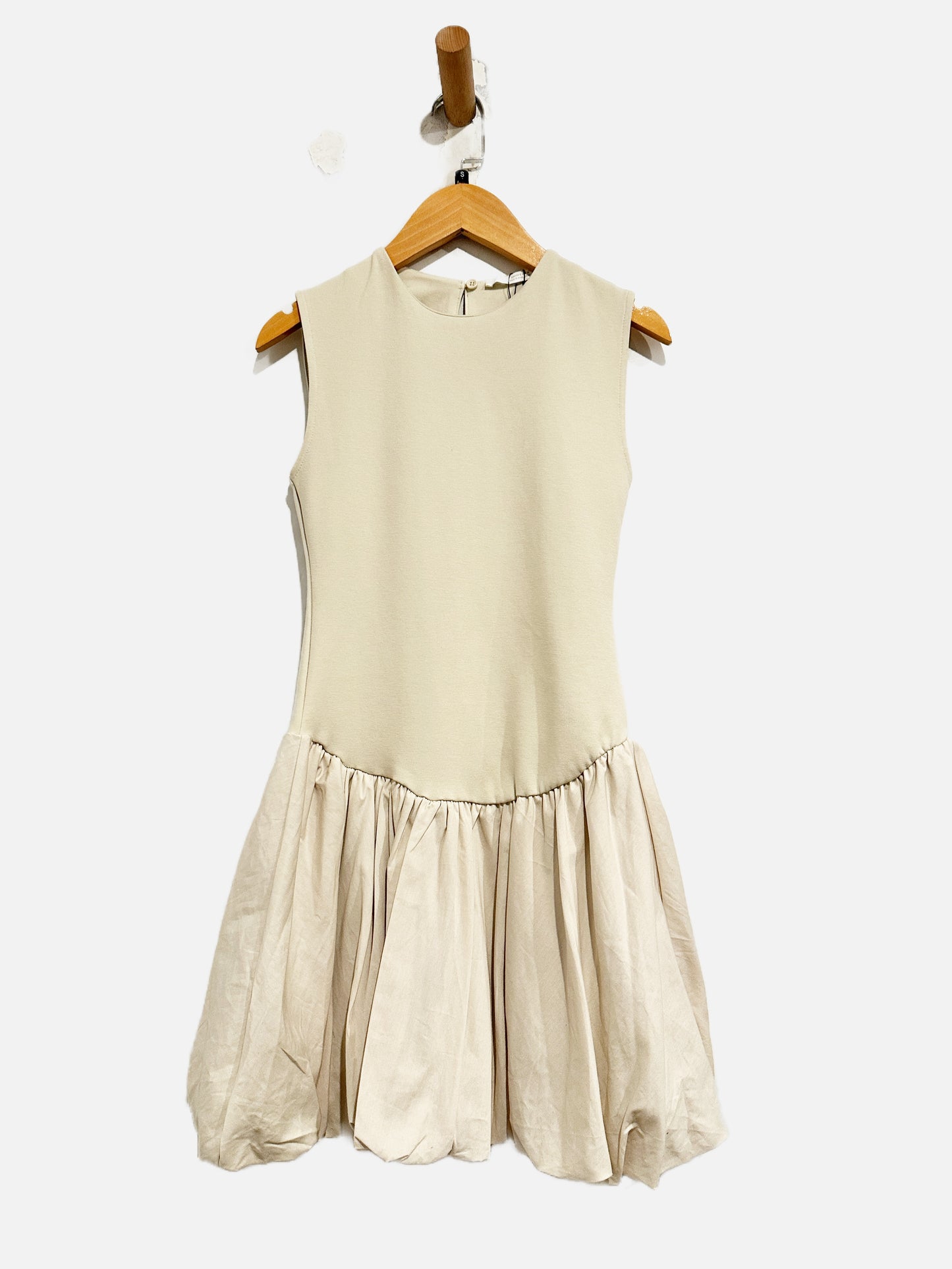 Zara Cream Drop Waist Mini Dress - Small