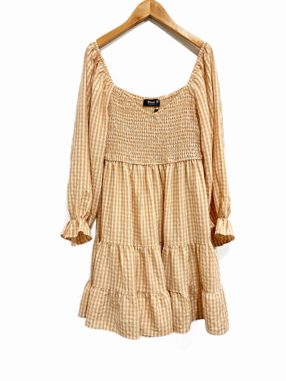 Blue B Pink and Cream Gingham Mini Dress - Medium