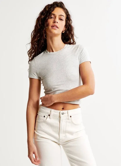 Abercrombie & Fitch Gray Baby Tee - Medium