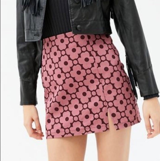 Urban Outfitters Pink Floral Mini Skirt - Large
