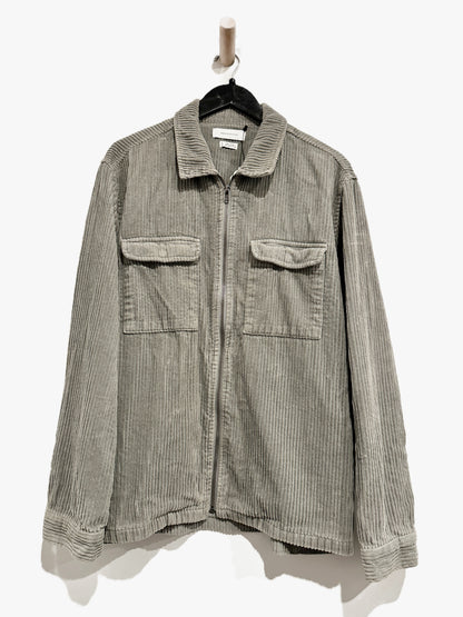 Urban Outfitters Ryder Corduroy Zip Shirt in Gray - Large