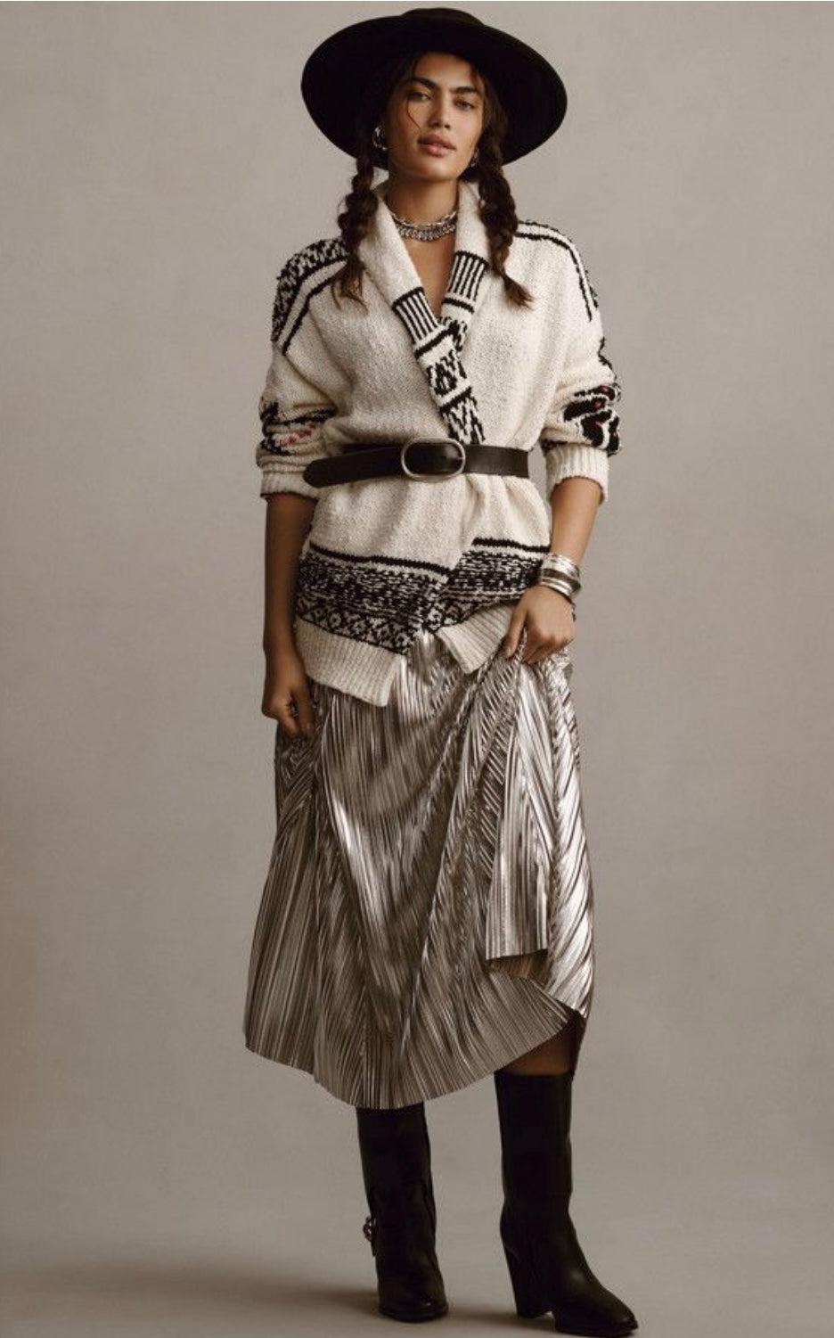 Anthropologie Pilcro Slouchy Waves Cable Knit Cardigan - XS/S