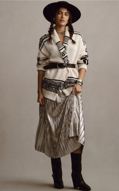 Anthropologie Pilcro Slouchy Waves Cable Knit Cardigan - XS/S