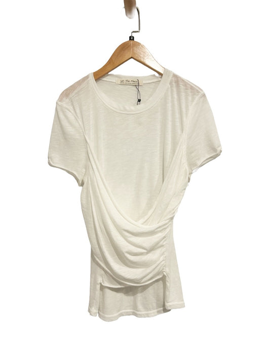 Free People White Crossover Tee - Medium