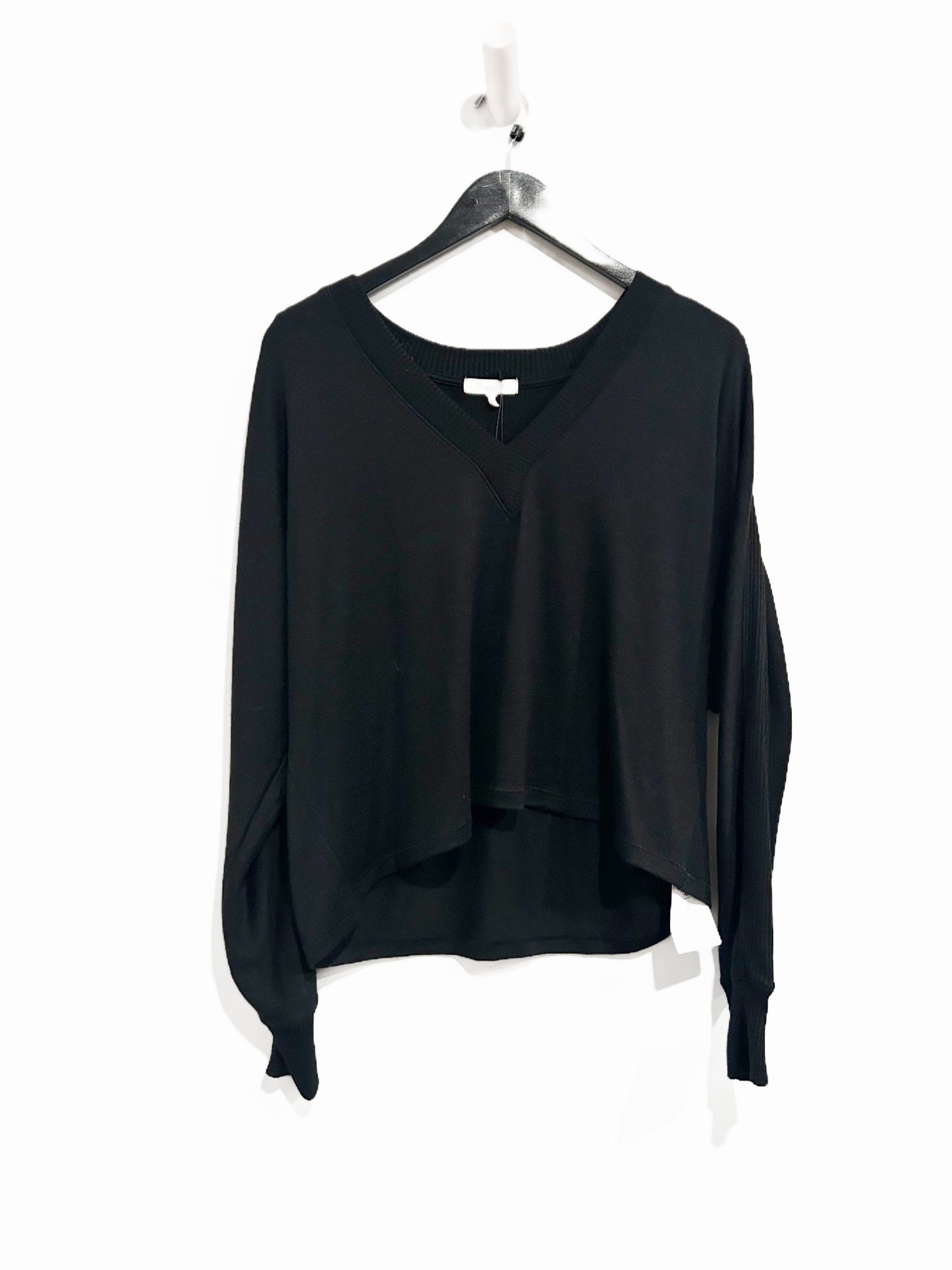 Rag & Bone Black V-Neck LS Top - Medium