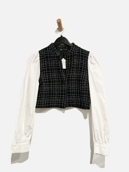 Zara Black and White Blouse - Medium