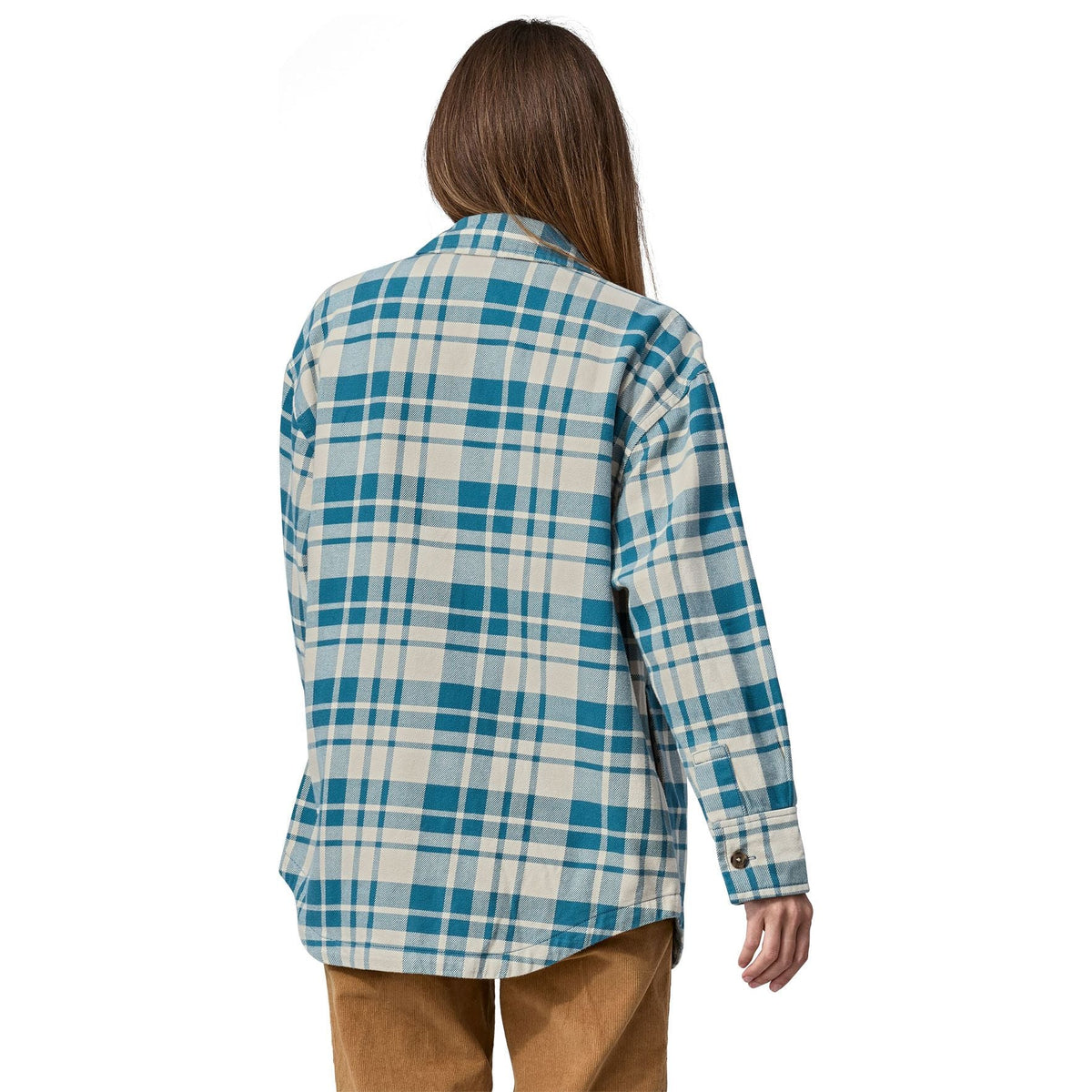 Patagonia Heavyweight Fjord Flannel Overshirt in Ice Caps: Wavy Blue - Medium