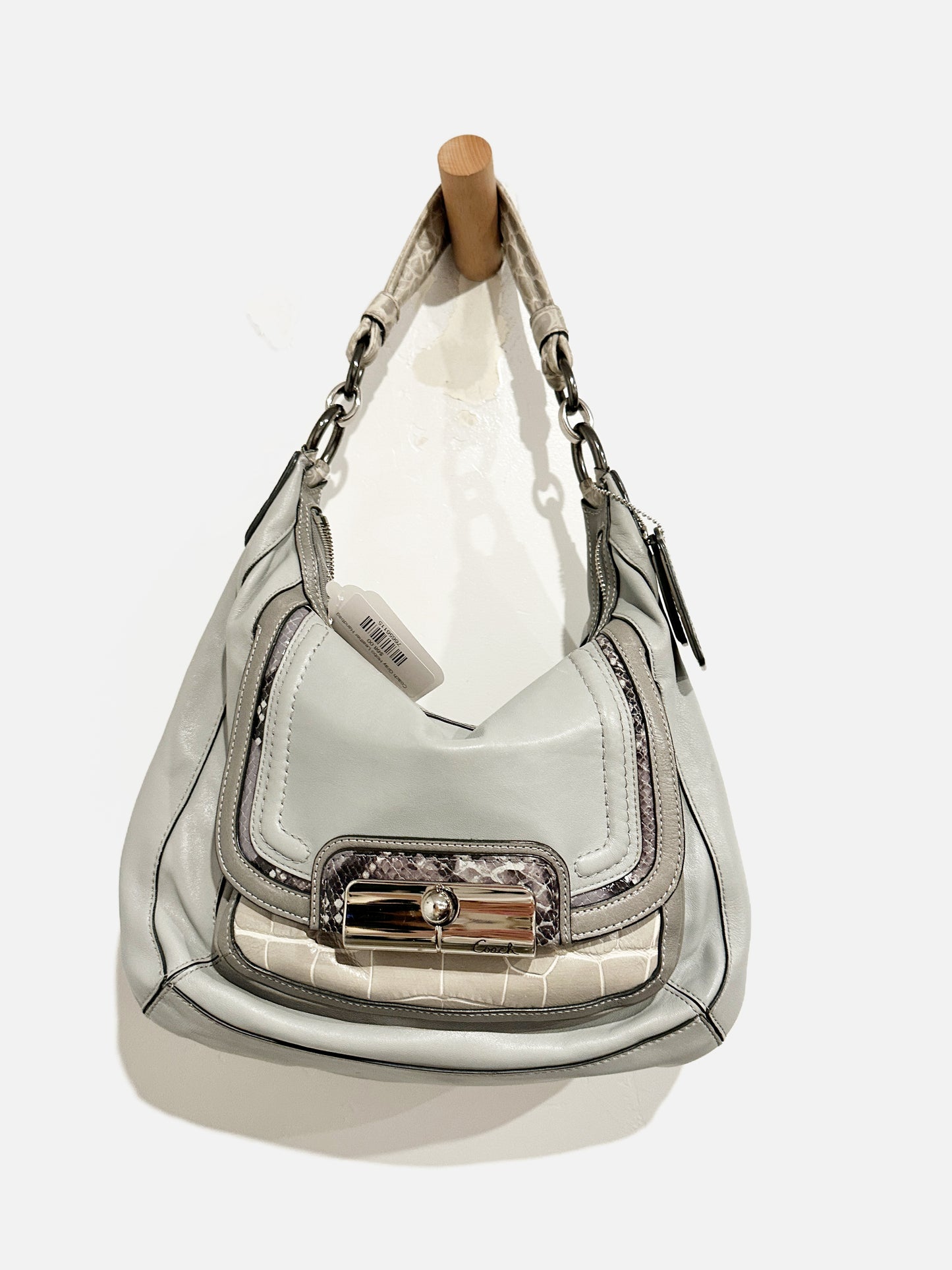 Coach Gray Hobo Leather Handbag