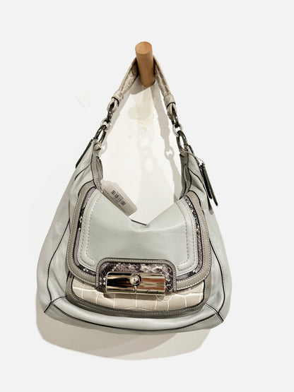 Coach Gray Hobo Leather Handbag
