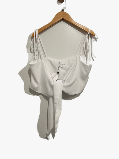 Superdown Emelia Tie Bra Top in White - Large