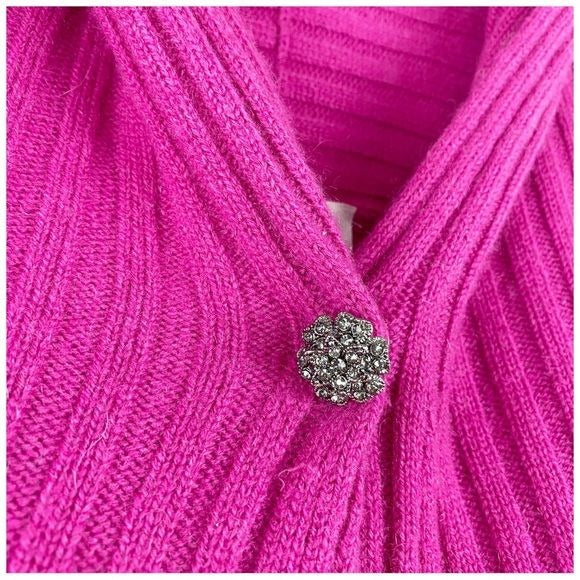 Lanvin Petite Pink Shrug Cashmere/Wool Cardigan Size 4