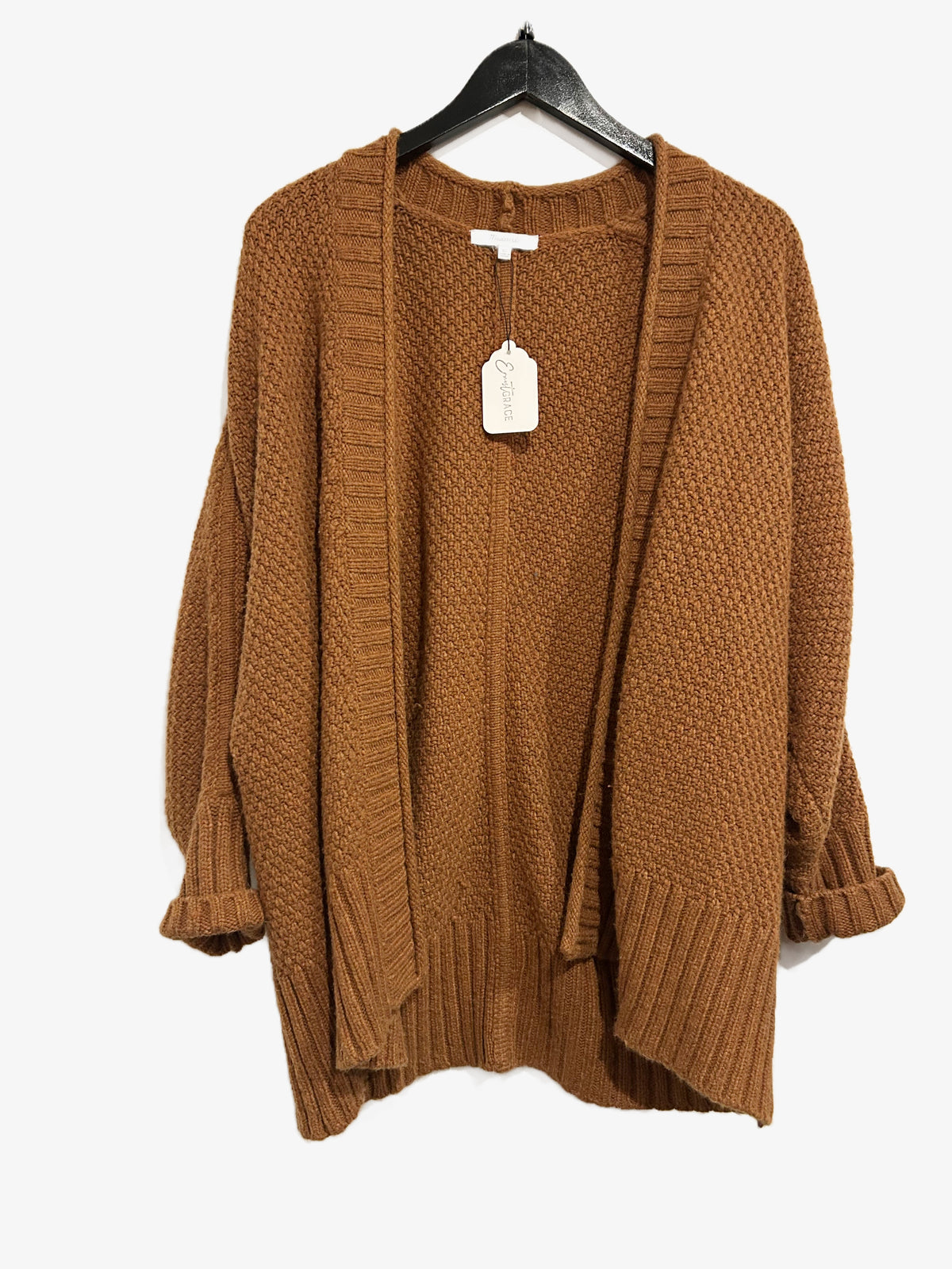 Madewell Whitley Open Cardigan Sweater in Heather Cumin - XS