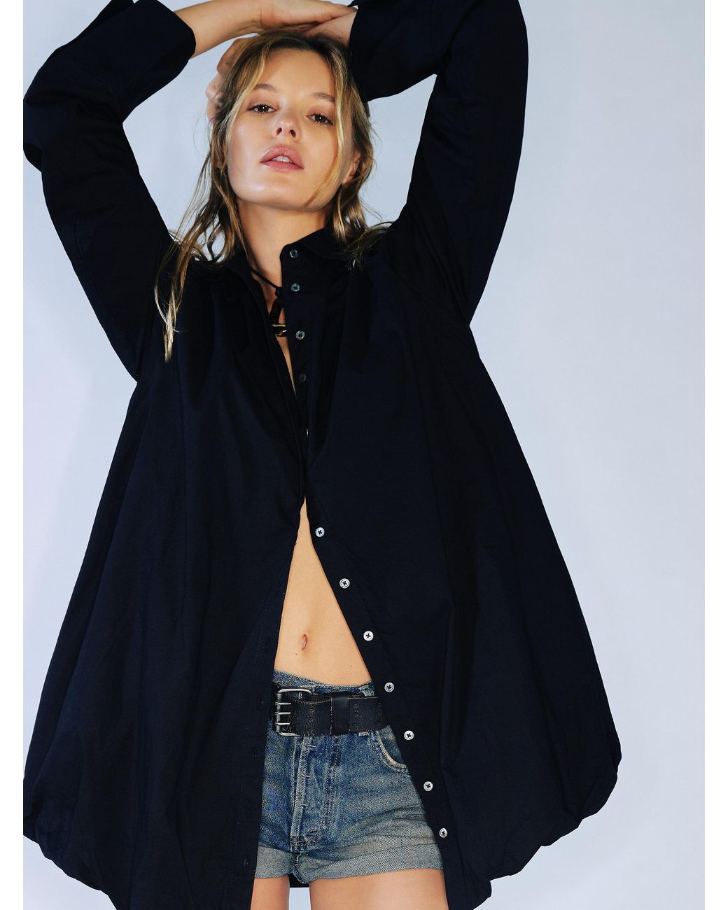 Free People Nova Shirtdress in Black - Medium