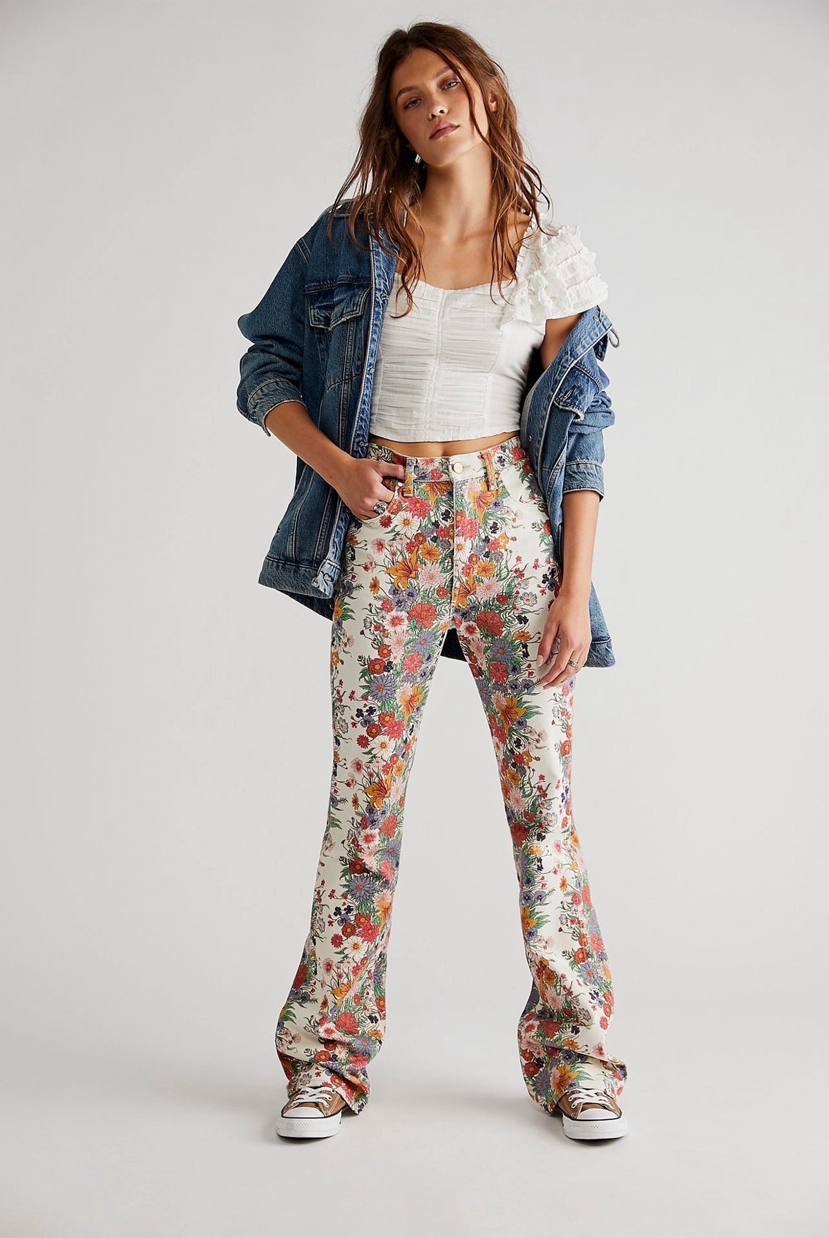 Wrangler Westward High Rise Boot Cut Jeans in Flora - 26