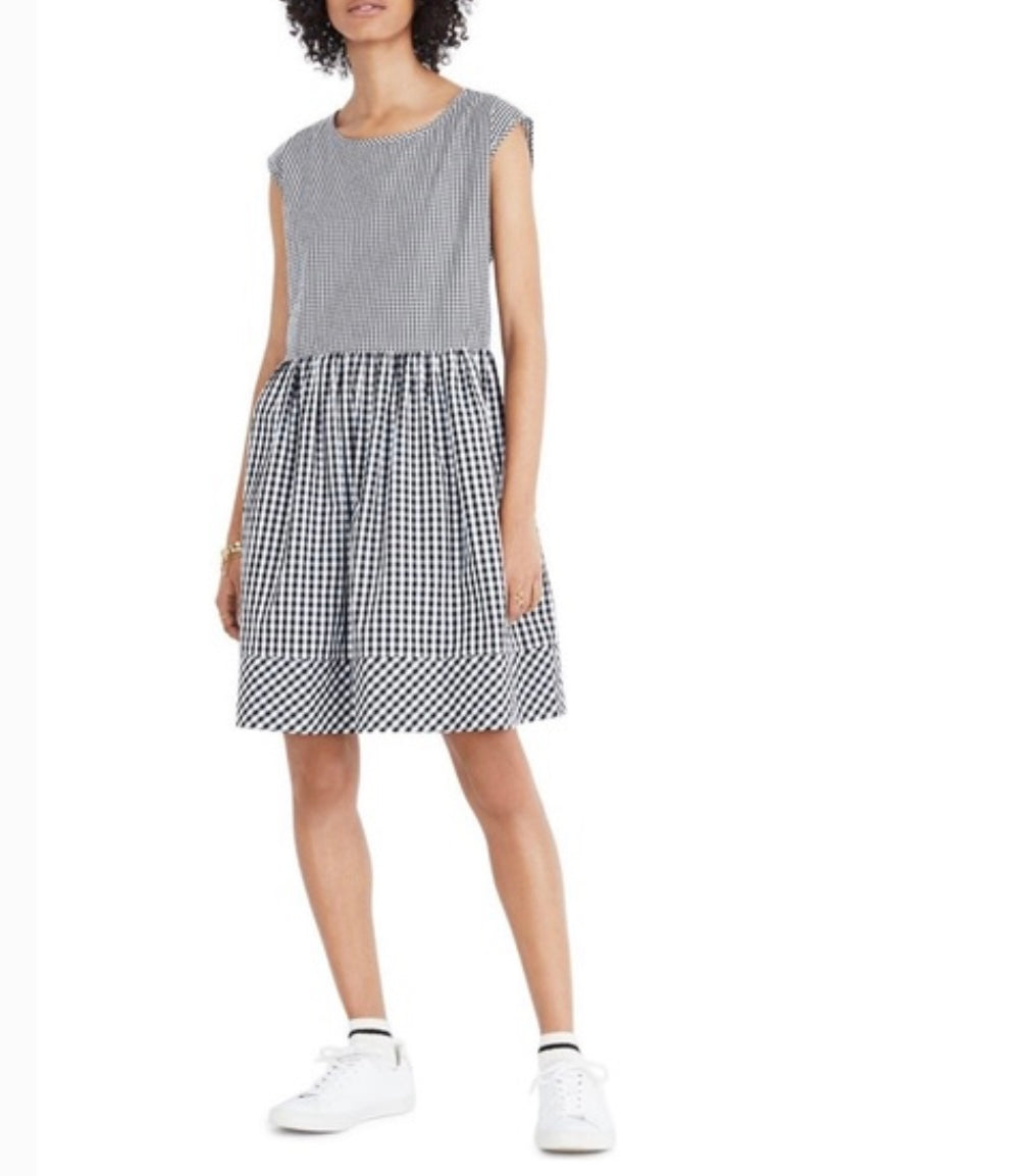 Madewell Black Gingham Dress - Small