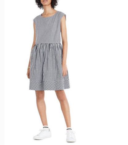 Madewell Black Gingham Dress - Small