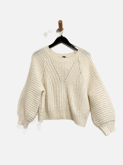 Free People Carter Pullover in White  - Small