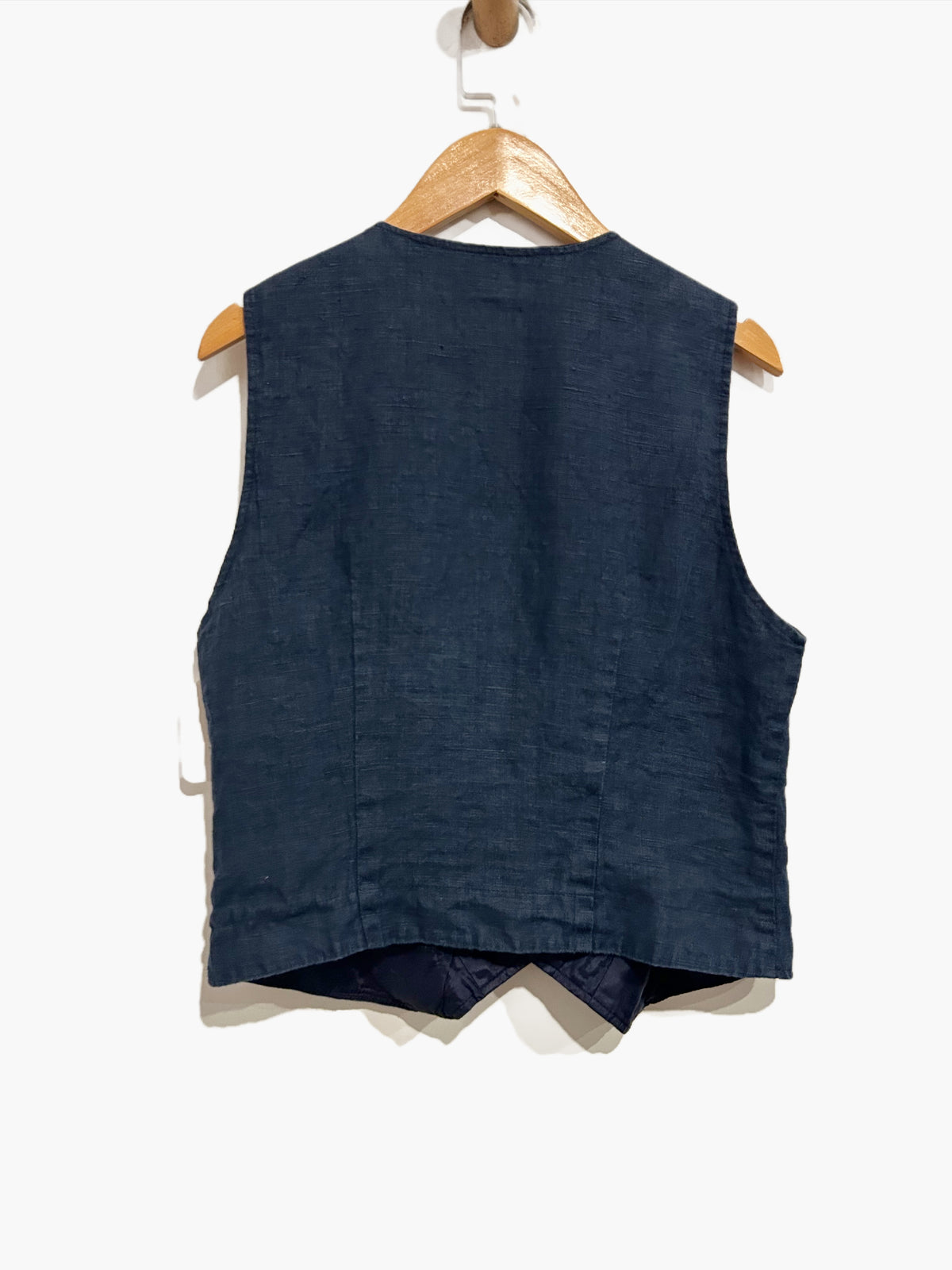 New Frontier Vintage Navy Silver Button Vest - Small