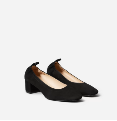 Everlane The Day Heel in Black Suede - 6.5