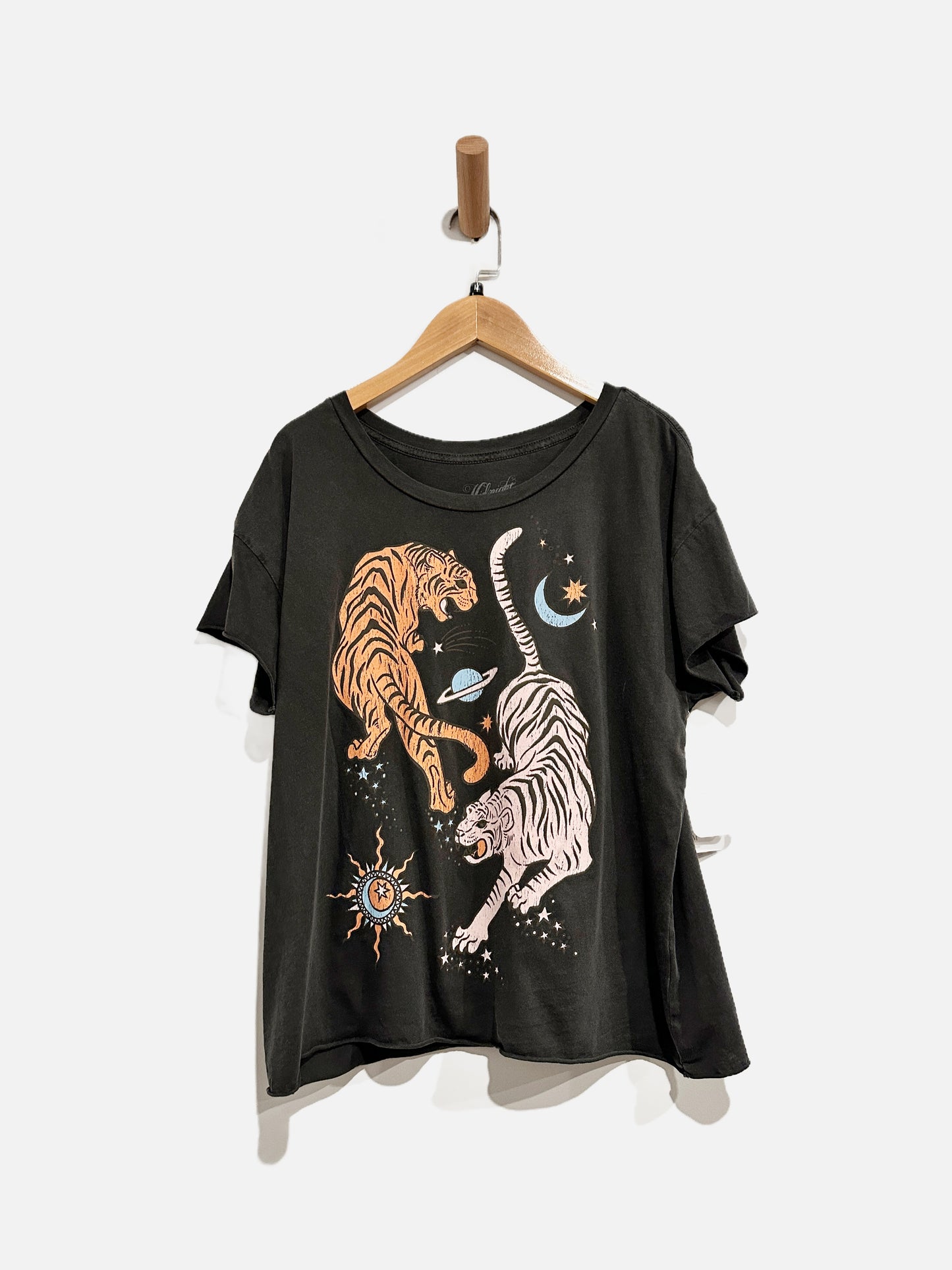 Midnight Rider Grey Tiger Tee Shirt - Medium