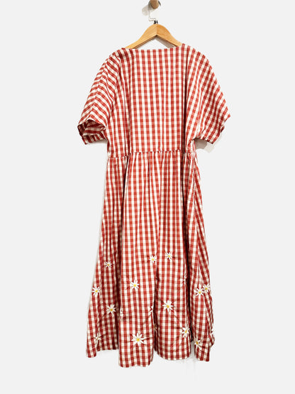 Madewell Red Gingham Daisy Dress - Large