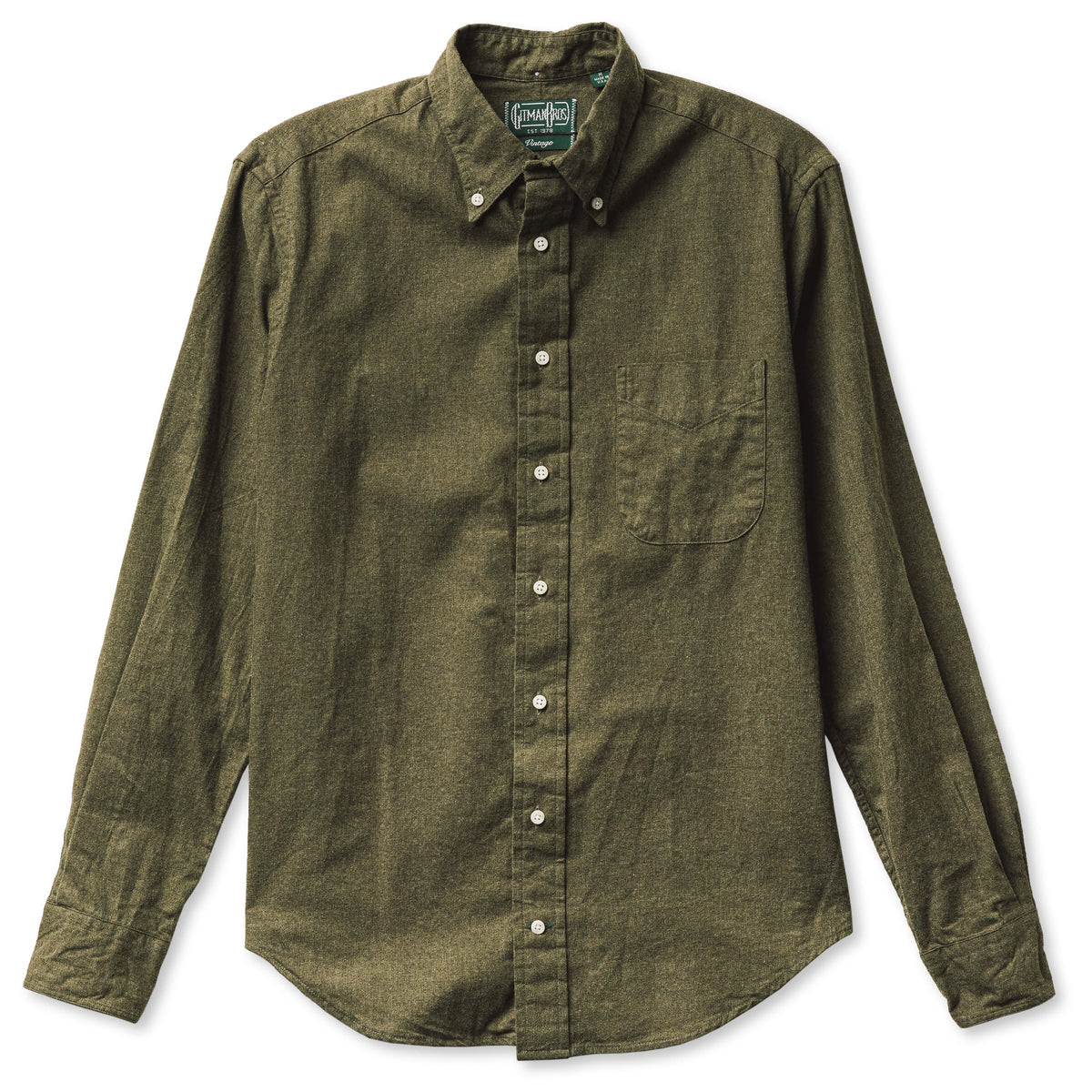 Gitman Bros Olive Classic Flannel - Small