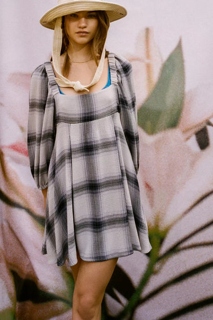 Urban Outfitters Lachlan Flannel Smocked Mini Dress - XS