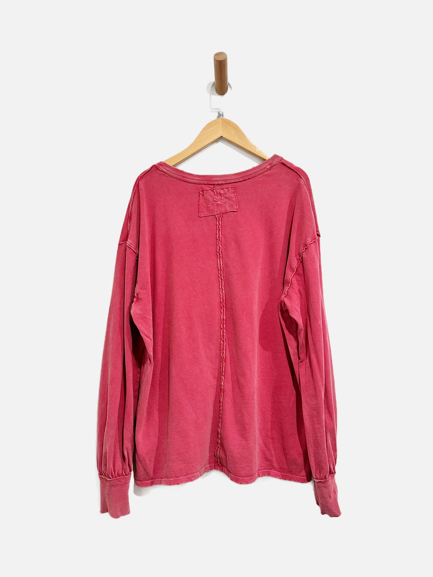 Free People Fade Into You Pink Pocket LS Tee - XS