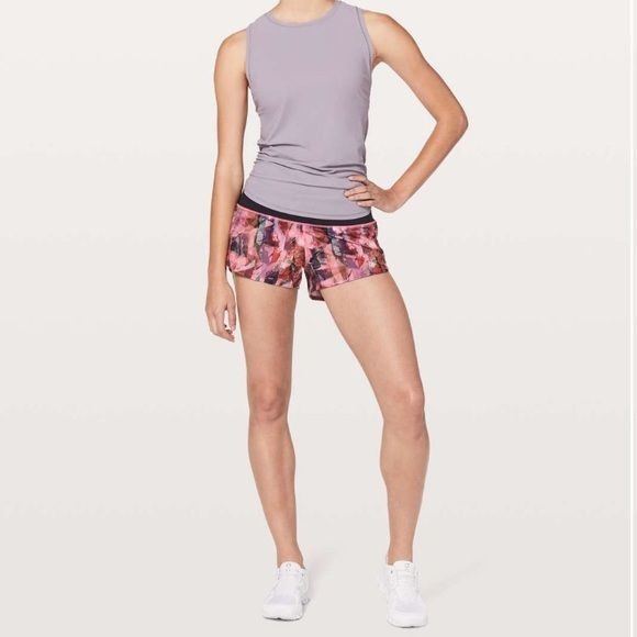 Lululemon Speed Up Short *2.5" Sun Dazed Multi Pink / Super Dark Size 6