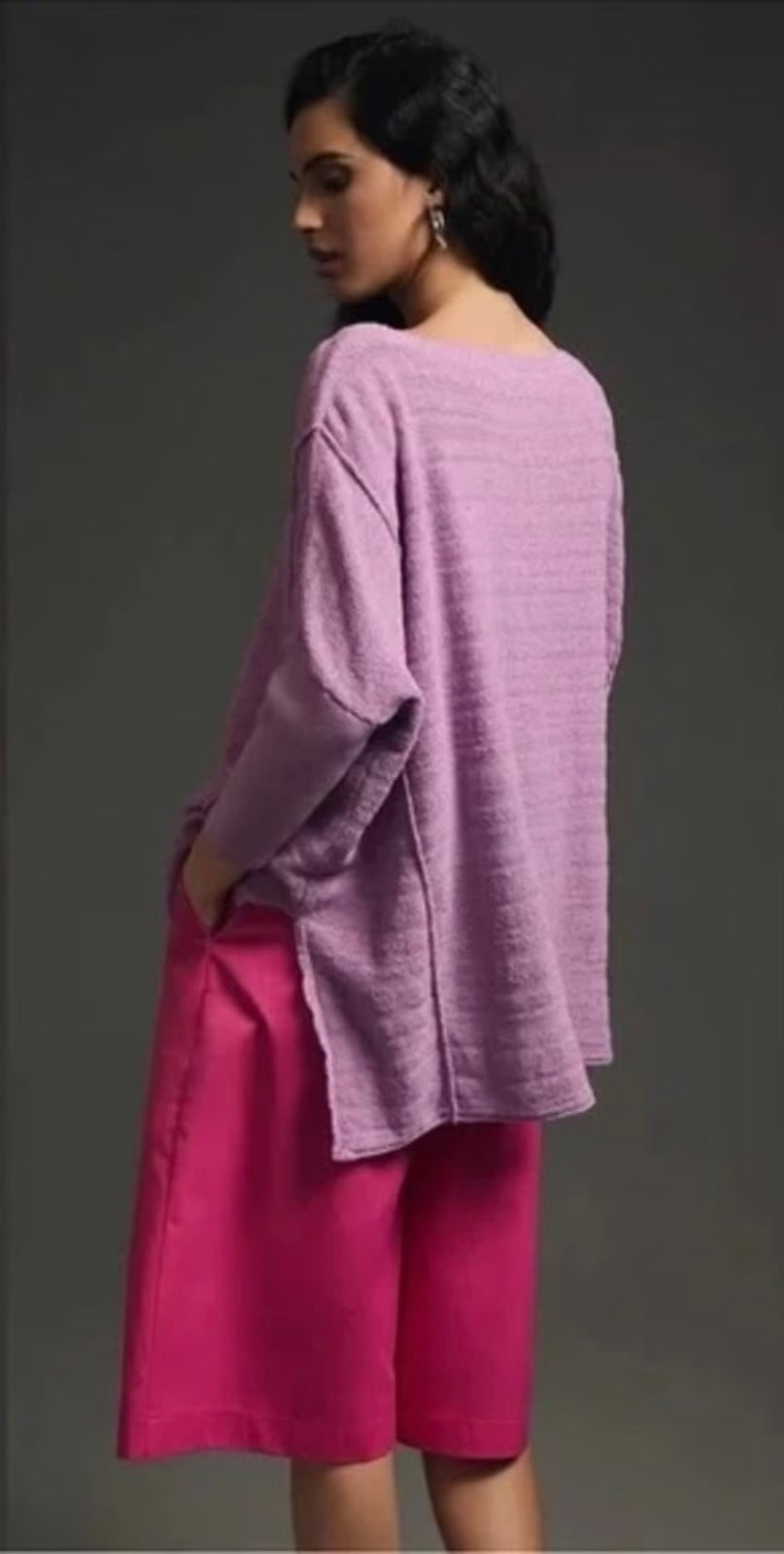 Anthropologie Pilcro Oversized Sweater Tunic in Lilac - Large