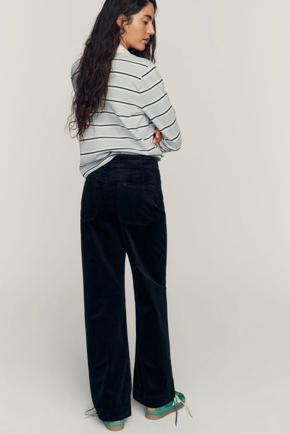 Anthropologie Maeve Colette Corduroy High-Rise Wide-Leg Pants in Black - 29T