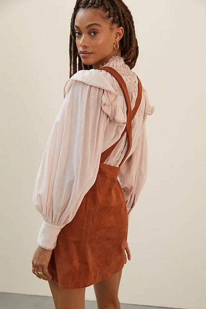 Anthropologie Brown Faux Suede Jumper - 10