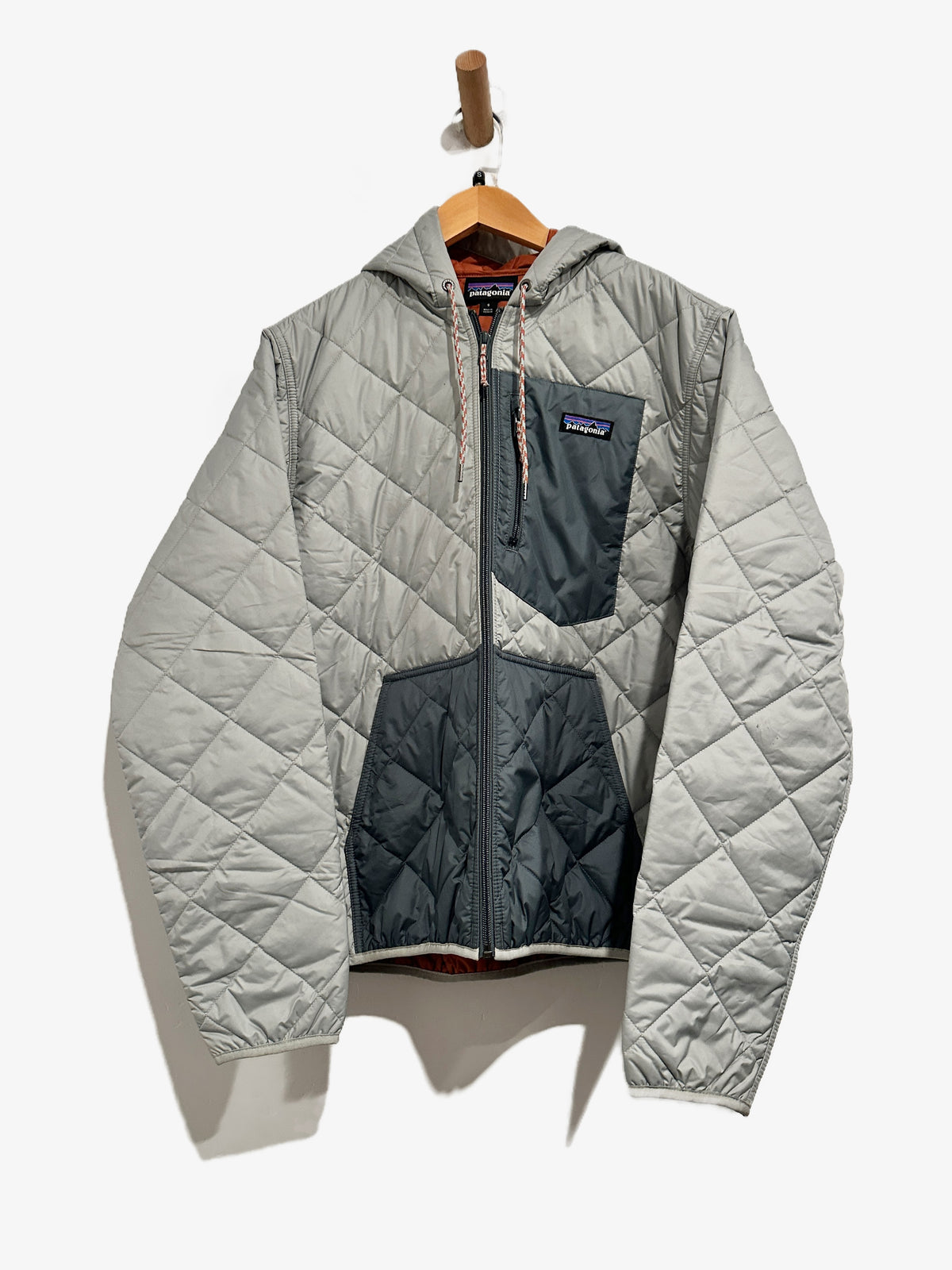 Patagonia Diamond Quilted Bomber Hoody in Sleet Green - Small